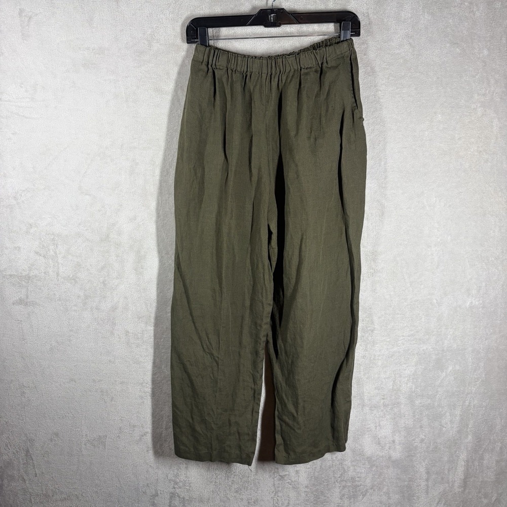 FLAX Jeanne Engelhart Linen Pants Size S Lagenlook Mori Kei Earthy Granola Boho